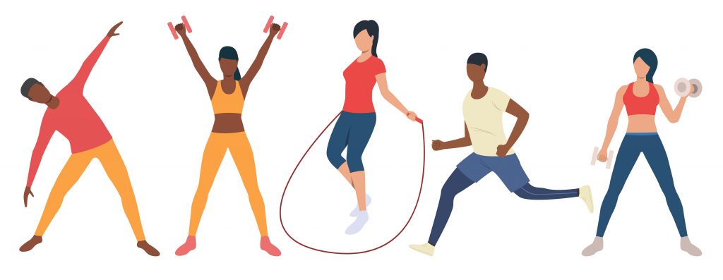 illustration of people exercising