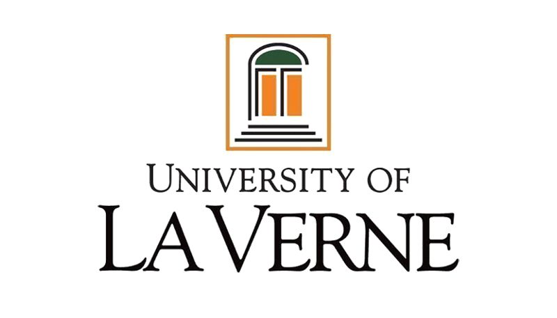 The logo features the text "University of La Verne" in a classic font beneath a graphic of a door framed in orange and green, representing the university's identity.