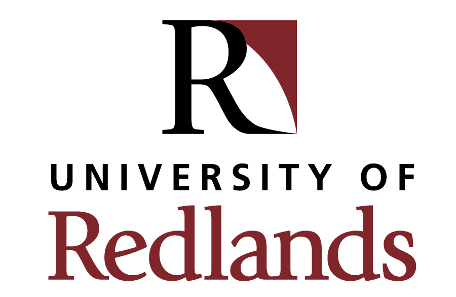 The logo features the text "University of Redlands" in a bold red font with a stylized "R" above it, representing the university's branding.