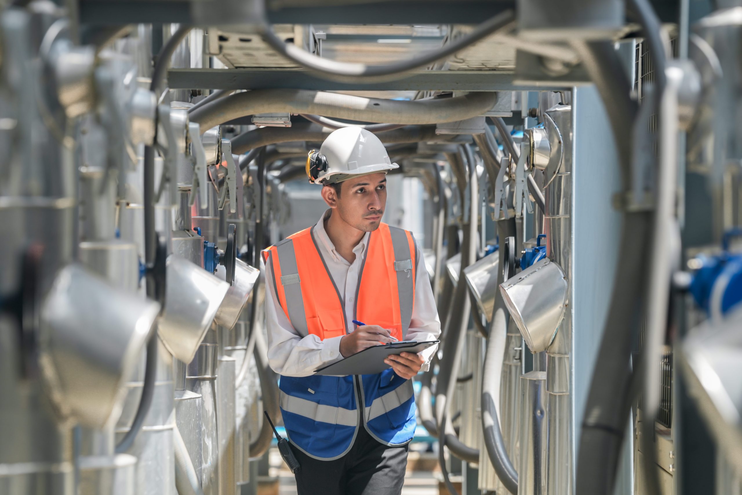 engineer inspecting equipment