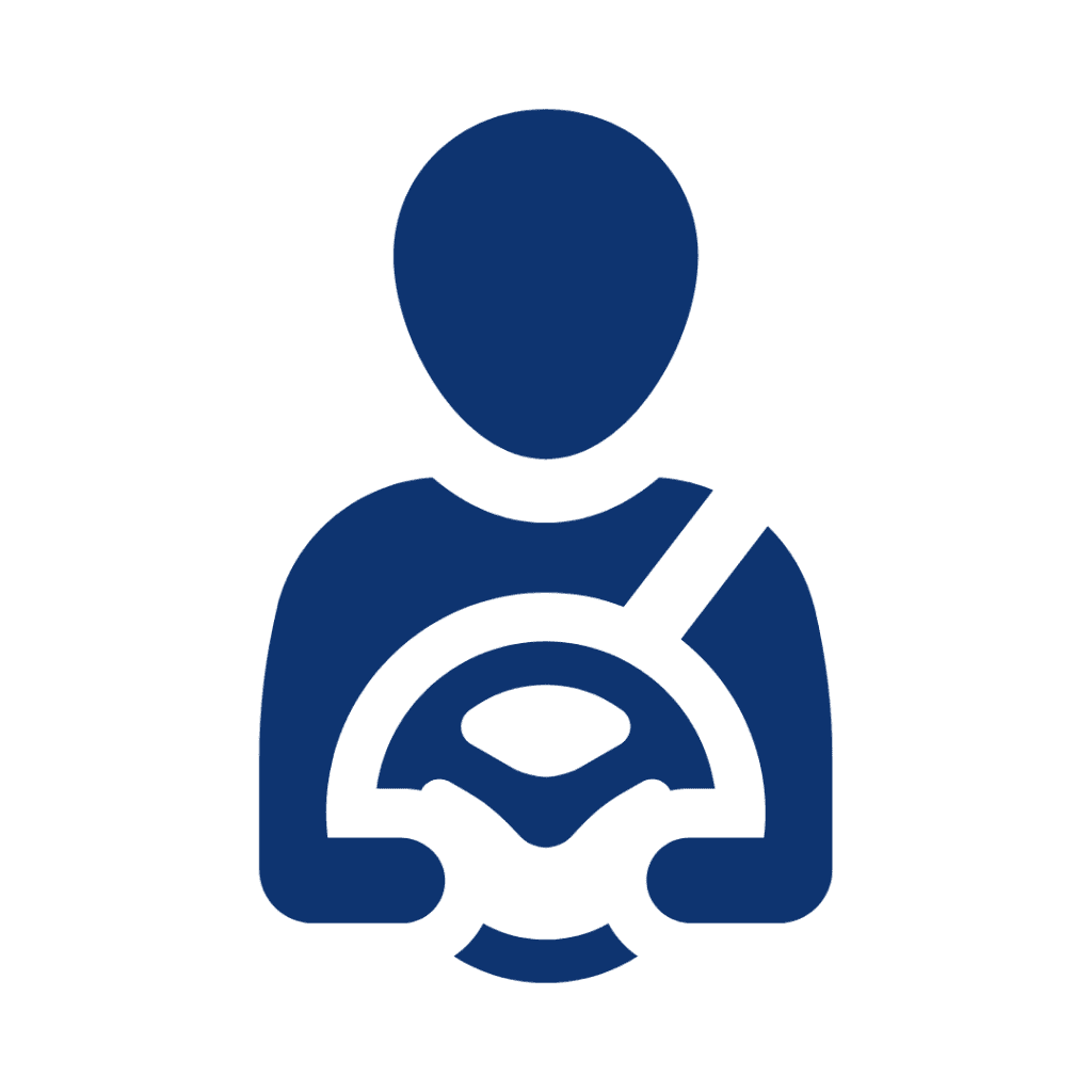 icon depicting a person driving