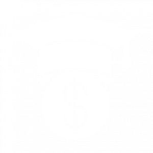 A graduation cap sitting atop a coin with a dollar sign, representing employee savings or educational financial benefits.